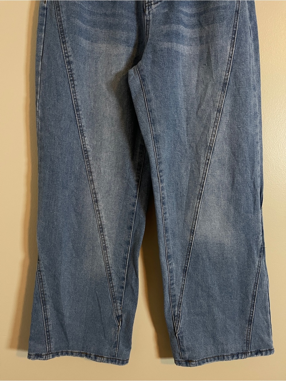 Commense Jeans Womens Medium Blue Wide Leg High Waist Denim Normcore Cute Casual - Picture 4 of 11